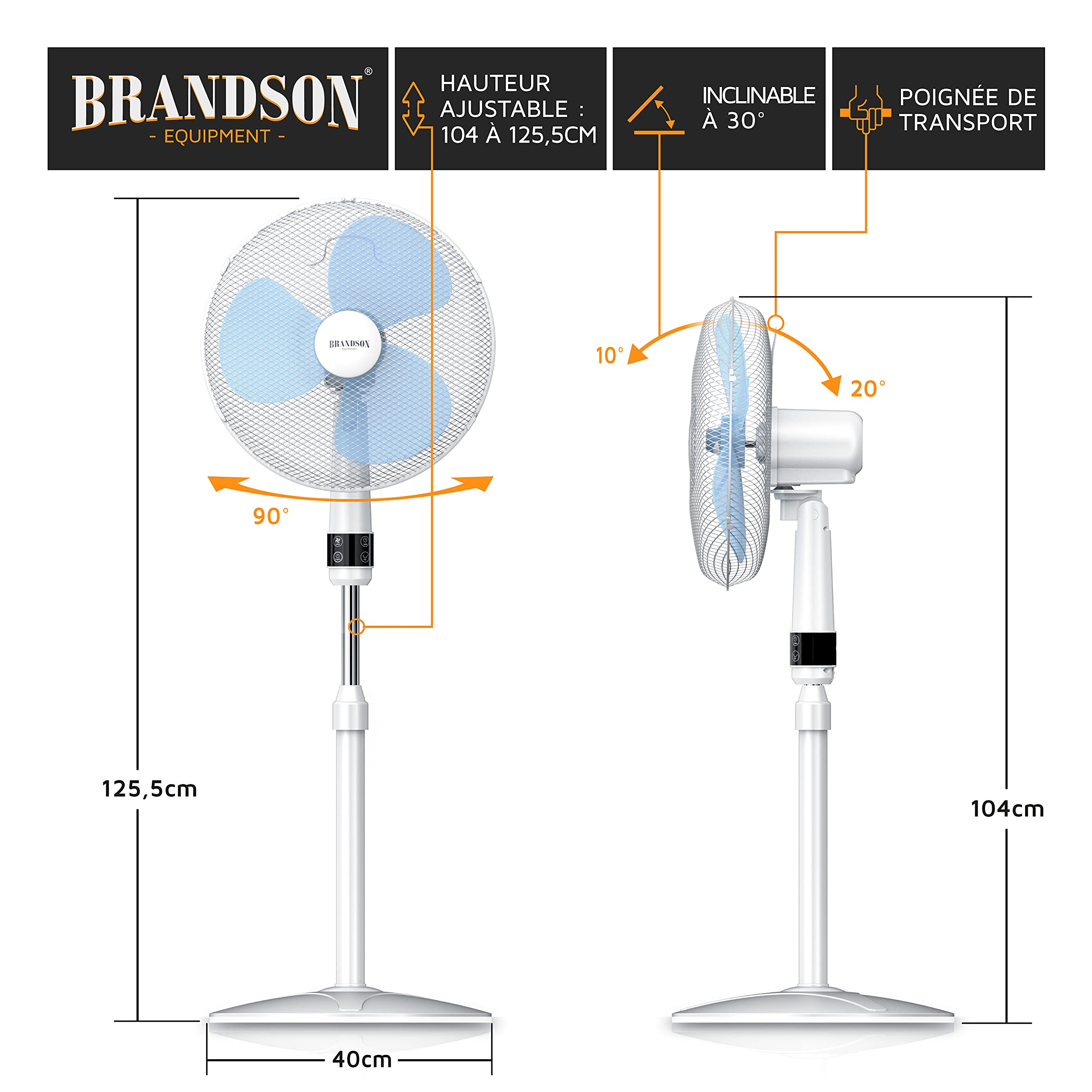 Ventilateur Silencieux Sur Pied Brandson Ventilateur Sur Pied Télécommandé Ultra Silencieux - Moteur DC, 9 Vitesses, Oscillation 120°, Minuterie & Mode ECO Ventilateur Silencieux Sur Pied Brandson Ventilateur Sur Pied Télécommandé Ultra Silencieux - Moteur DC, 9 Vitesses, Oscillation 120°, Minuterie & Mode ECO