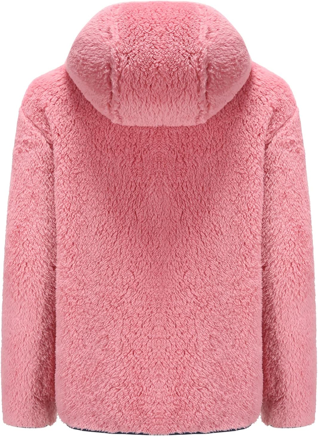 Boys Girls Soft Fleece Sherpa Full-zip Jacket (12 Years, Pink Hooded)