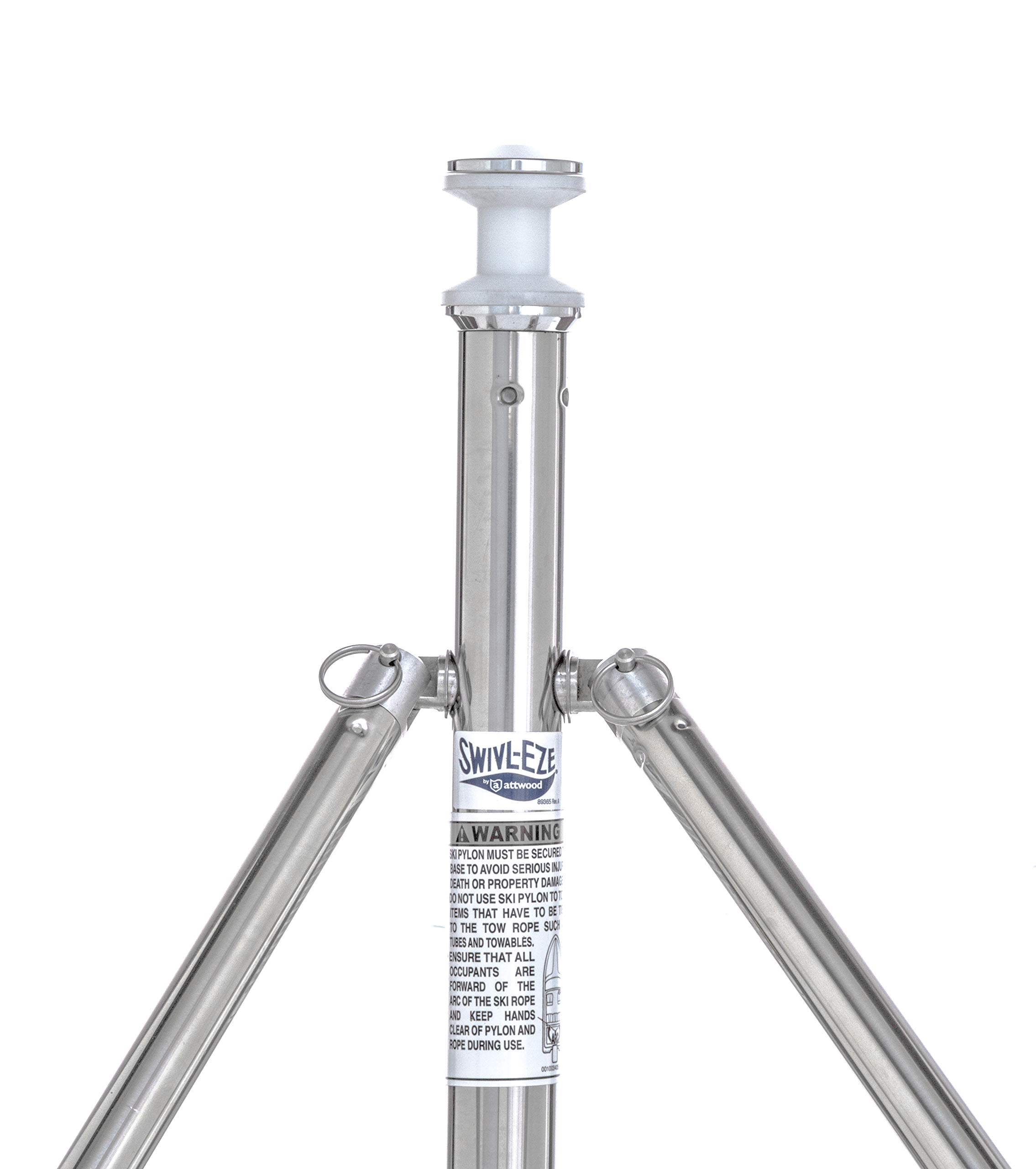 Attwood 903-008-T-S Swivl-Eze Polished Stainless Steel Fixed Height Ski Pylon, 29-Inch