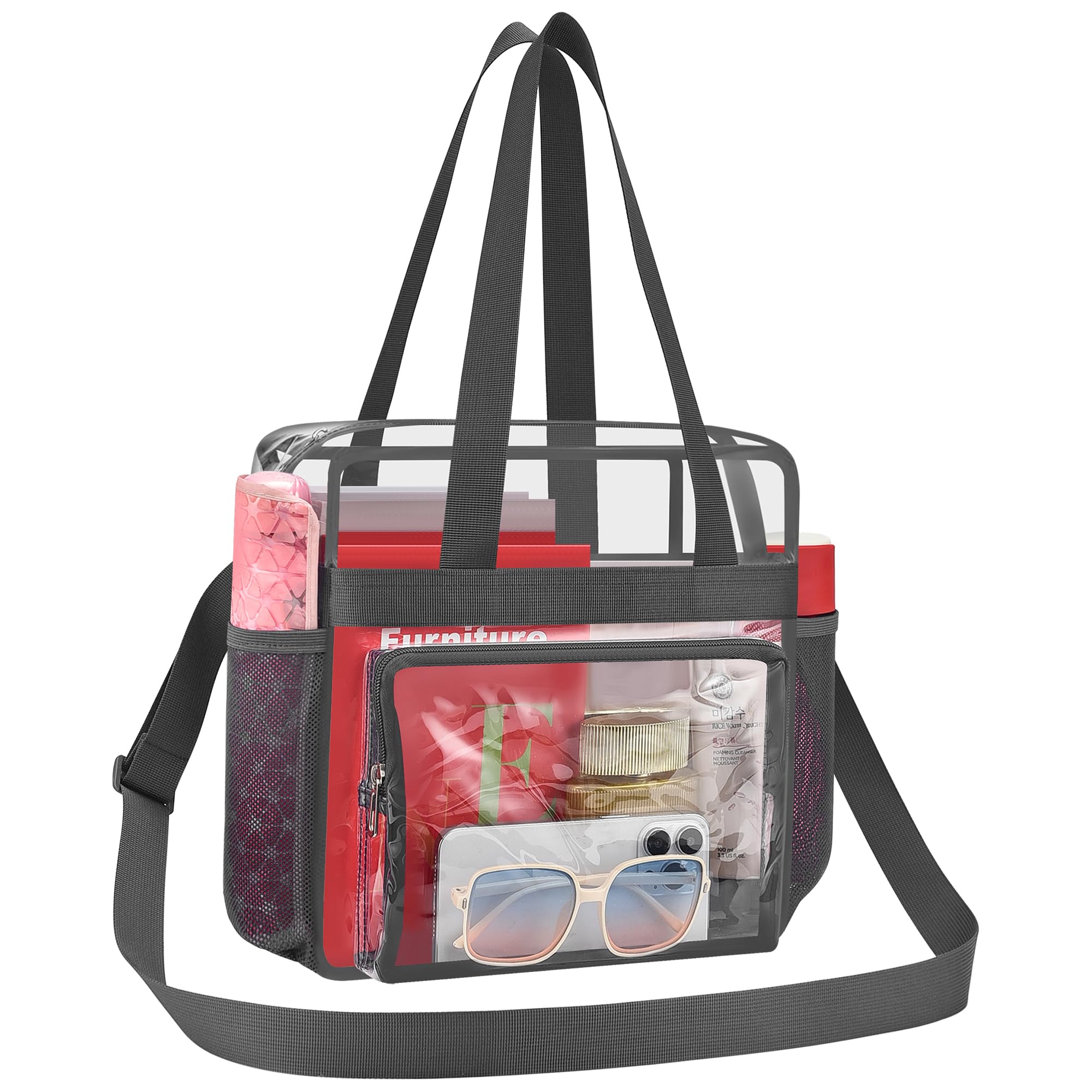 Busiuw Clear Bag for Stadium Events Stadium Approved Clear Tote Bag 12x12x6