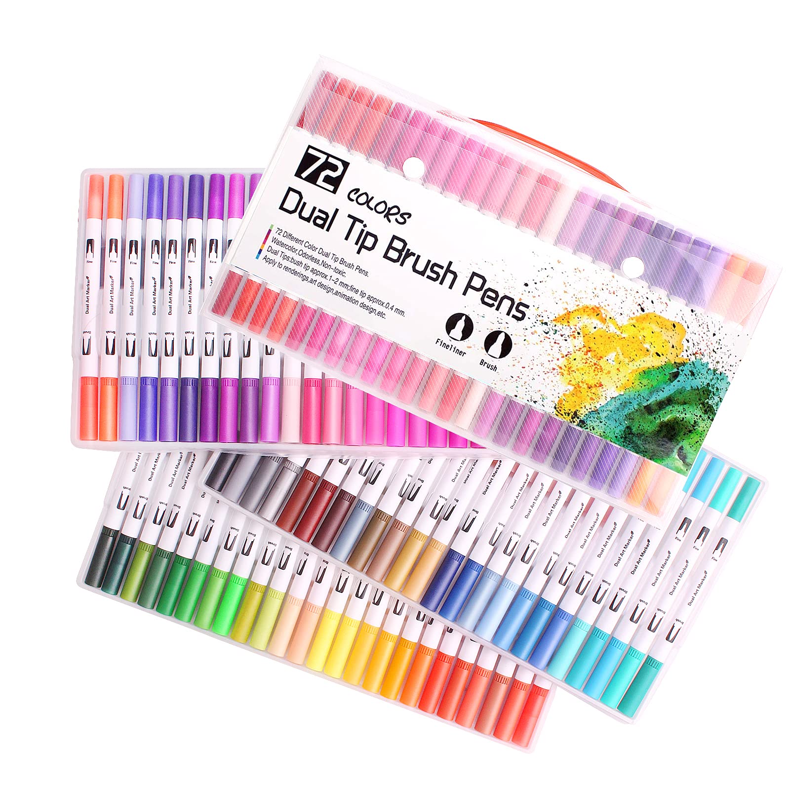 Buy 72 Colouring Pens,Felt Tip Pens Art Watercolour Brush Pens Tip and