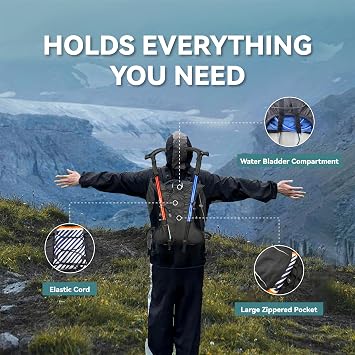 XBT Hydration Pack with 2L Water Bladder Lightweight Running Vest for Men & Women Adjustable, Breathable, Reflective Hydration Backpack for Hiking, Cycling, Trail Running, Marathon