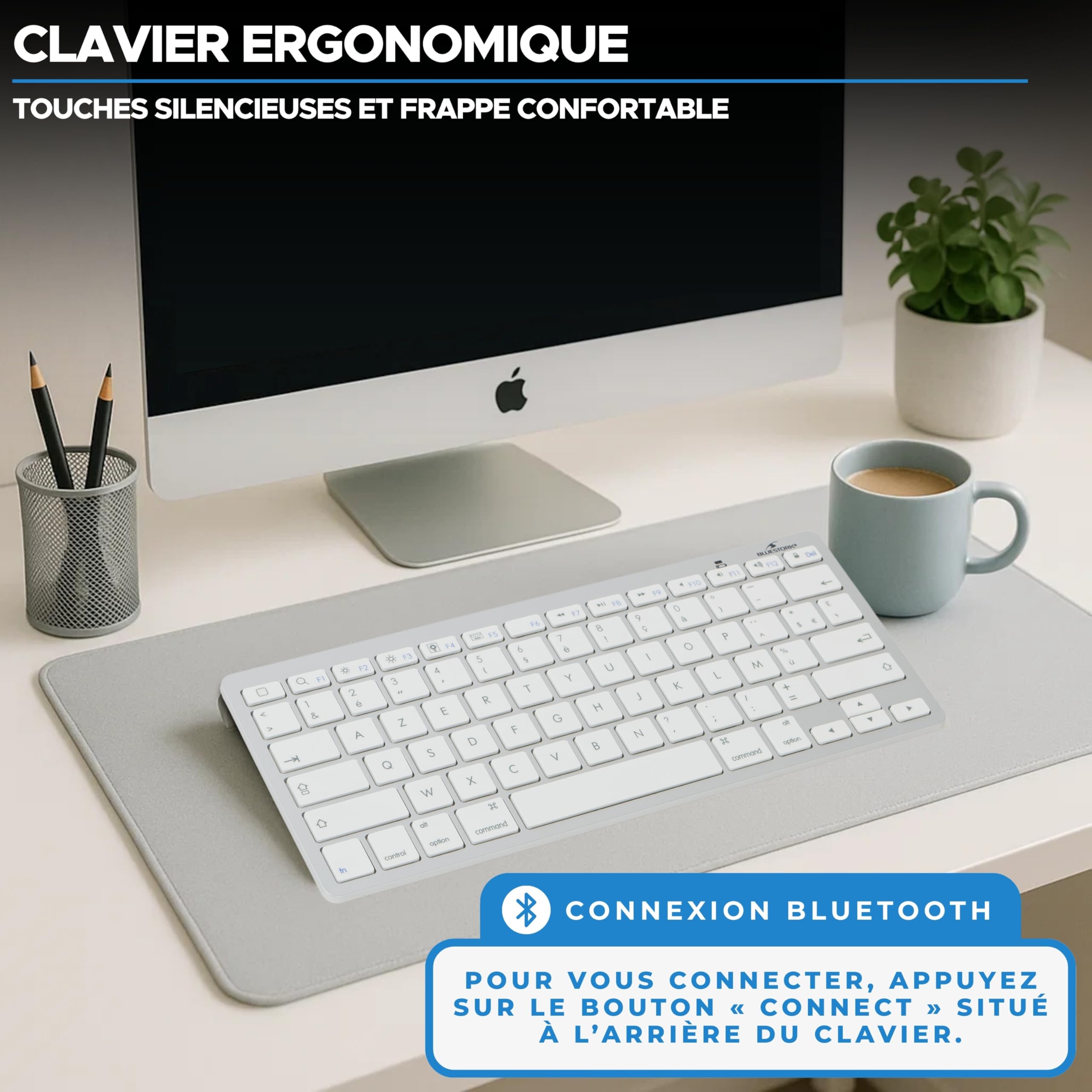 Painstaking Wireless Bluetooth Keyboard AZERTY Mac Mini - Dettaglio