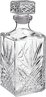 Bormioli Rocco Selecta Collection Whiskey Decanter – Sophisticated 33.75oz Diamond Decanter With Starburst Detailing – For...