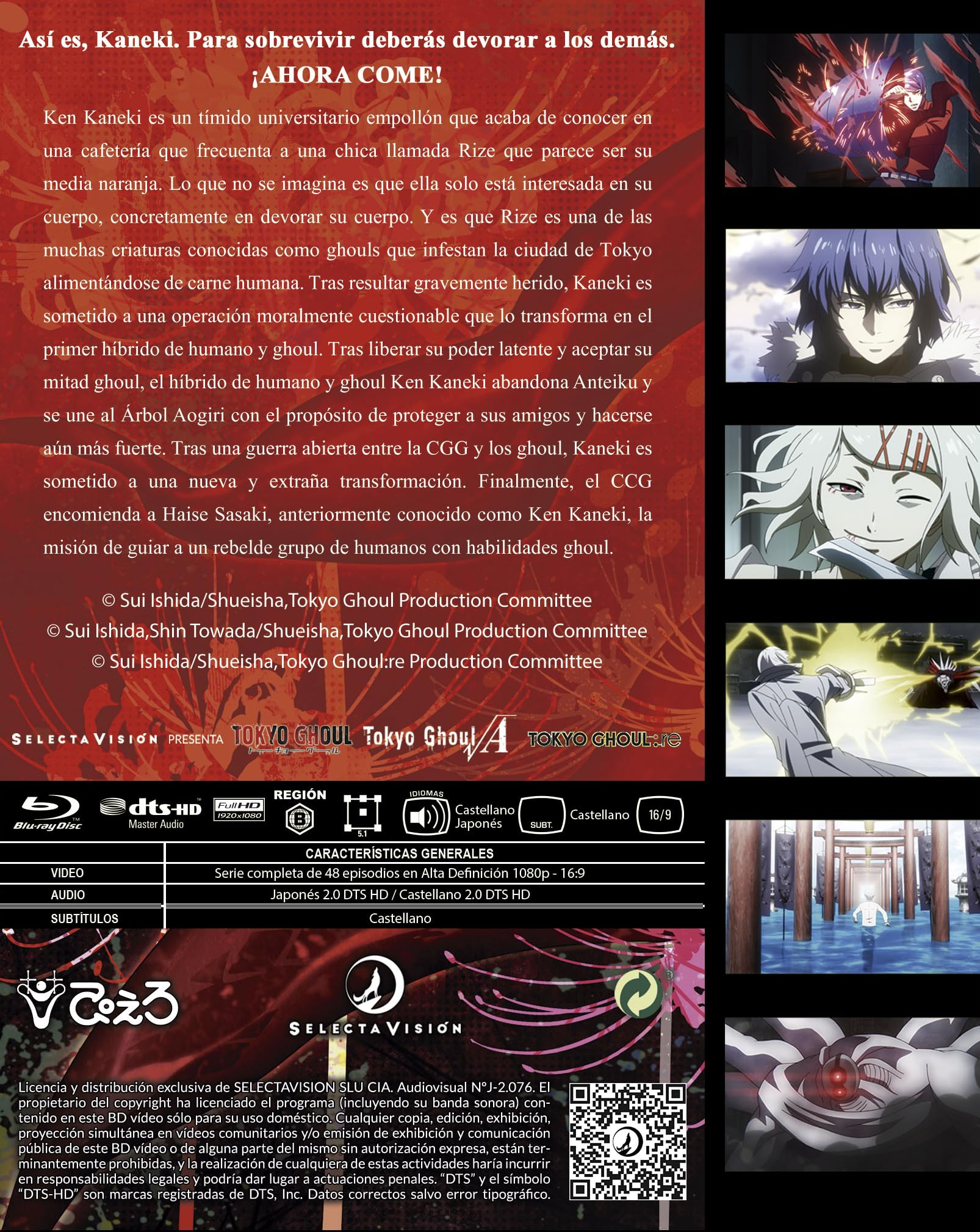 Tokyo Ghoul Serie Completa + Ova Jack + Ova Pinto [Bluray]