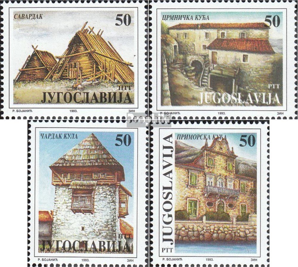 Prophila Collection Yugoslavia 2641-2644 (complete.issue.) unmounted mint/never hinged ** MNH 1993 Museum Exhibits: Houses (Stamps for collectors)
