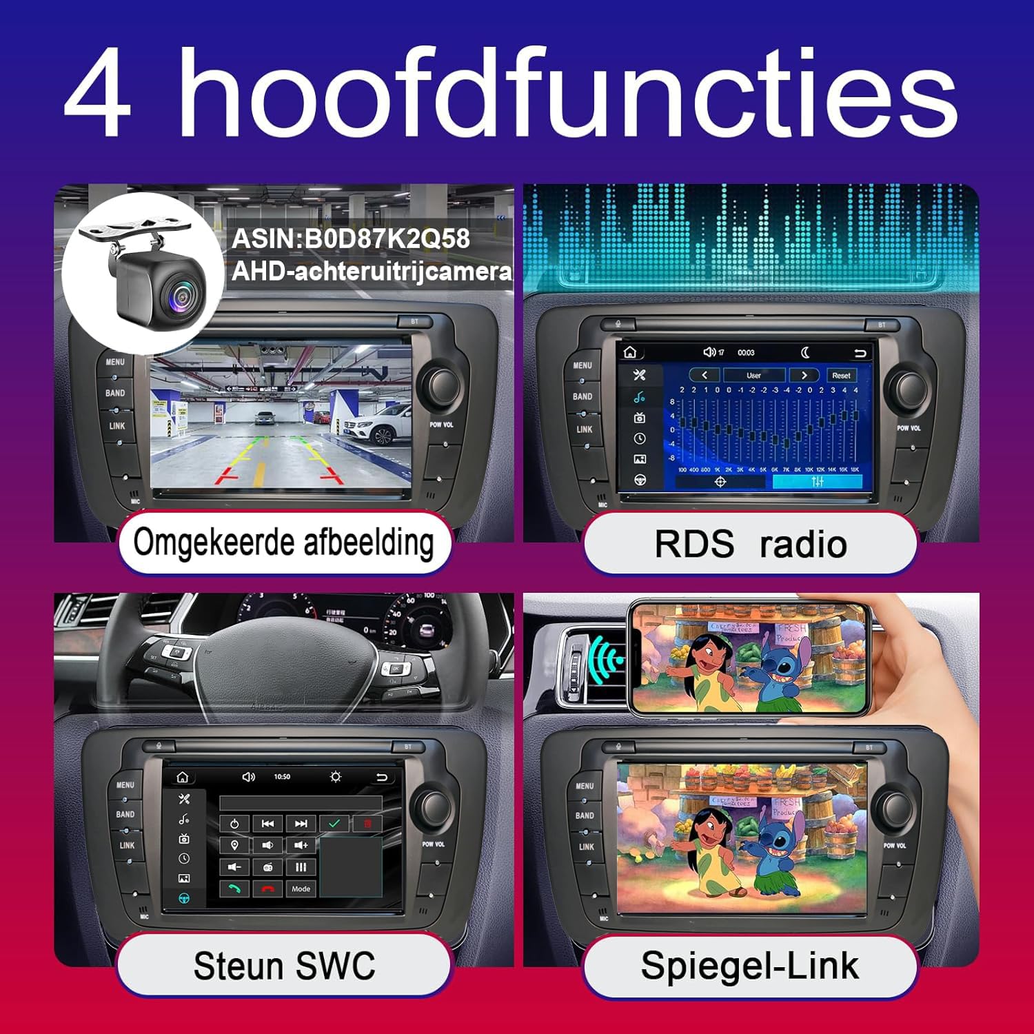 Liulbobu Autoradio voor Volkswagen Seat Ibiza 6J 2009-2014 compatibel Wireless Carplay & Android Auto, 7 inch touchscreen radio/Bluetooth/FM/AM/ USB/DSP/RDS/SWC/Mirror Link