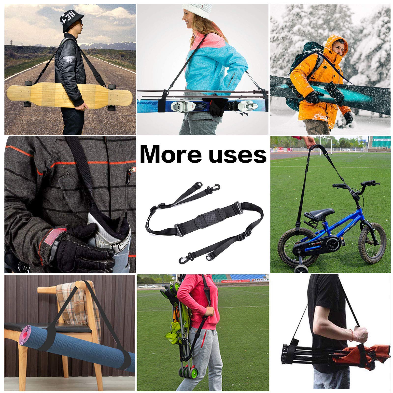 Sangle De Transport Pour Trottinette électrique – Bandoulière Réglable 1,44-2,06 M – Résistance 50 Kg