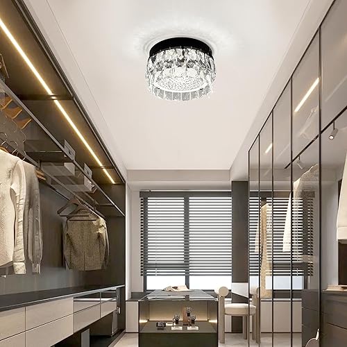 Miniatura 7 de Candelabro de cristal, lámpara de techo LED, candelabros de cristal para comedor, candelabros LED para dormitorio, pasillo, cocina, isla,