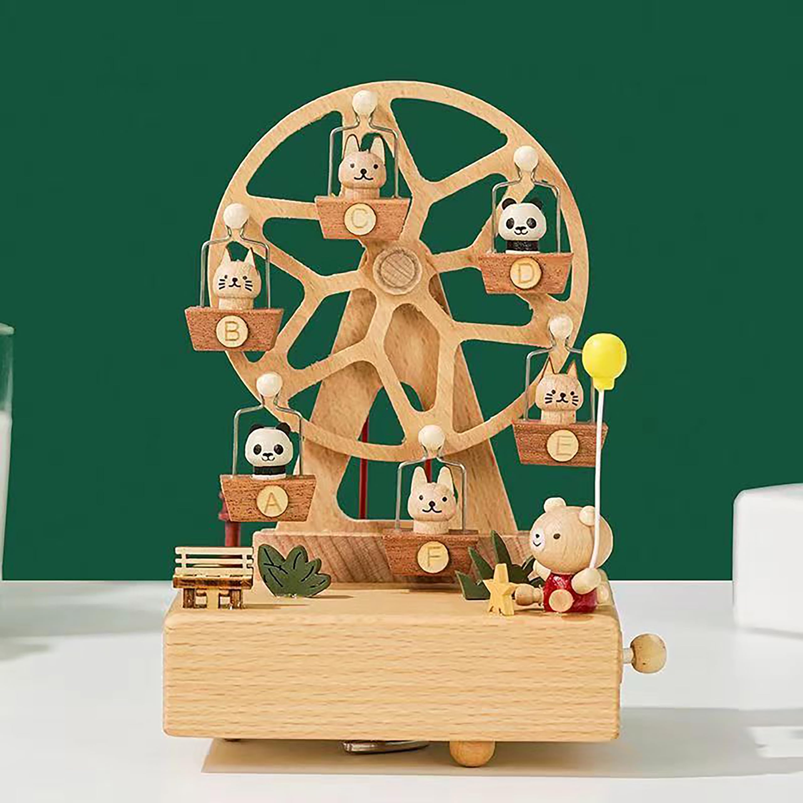 Wooden Music Box Wind-Up Mechanical