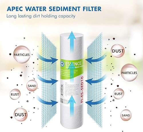 Miniatura 2 de APEC Water Systems FI-ES-SED10 - Filtro de repuesto para sedimentos de 5 micrones, etapa 1, 10 pulgadas, para sistema debajo del fregadero
