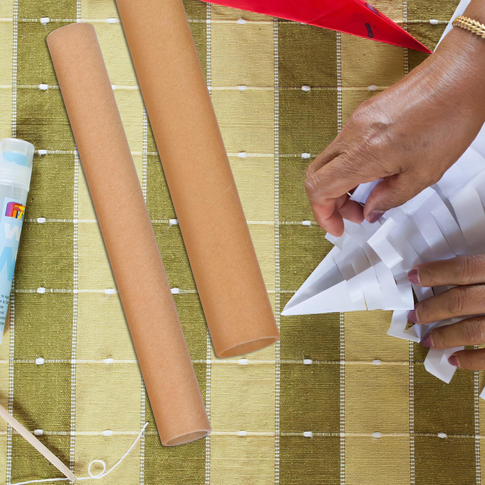 VALICLUD 20 Pièces Tube D'expédition Rond en Papier Kraft Beige, Design Empilable et Gain de Place pour Besoins D'emballage et Organisation Bureau