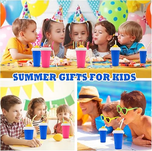 Miniatura 3 de Slushy Cup Slushie Cup Slushy Maker Cup Magic Frozen Squeeze Ice Cup Tiktok, vasos para granizados con tapas y pajitas, vaso para granizado de