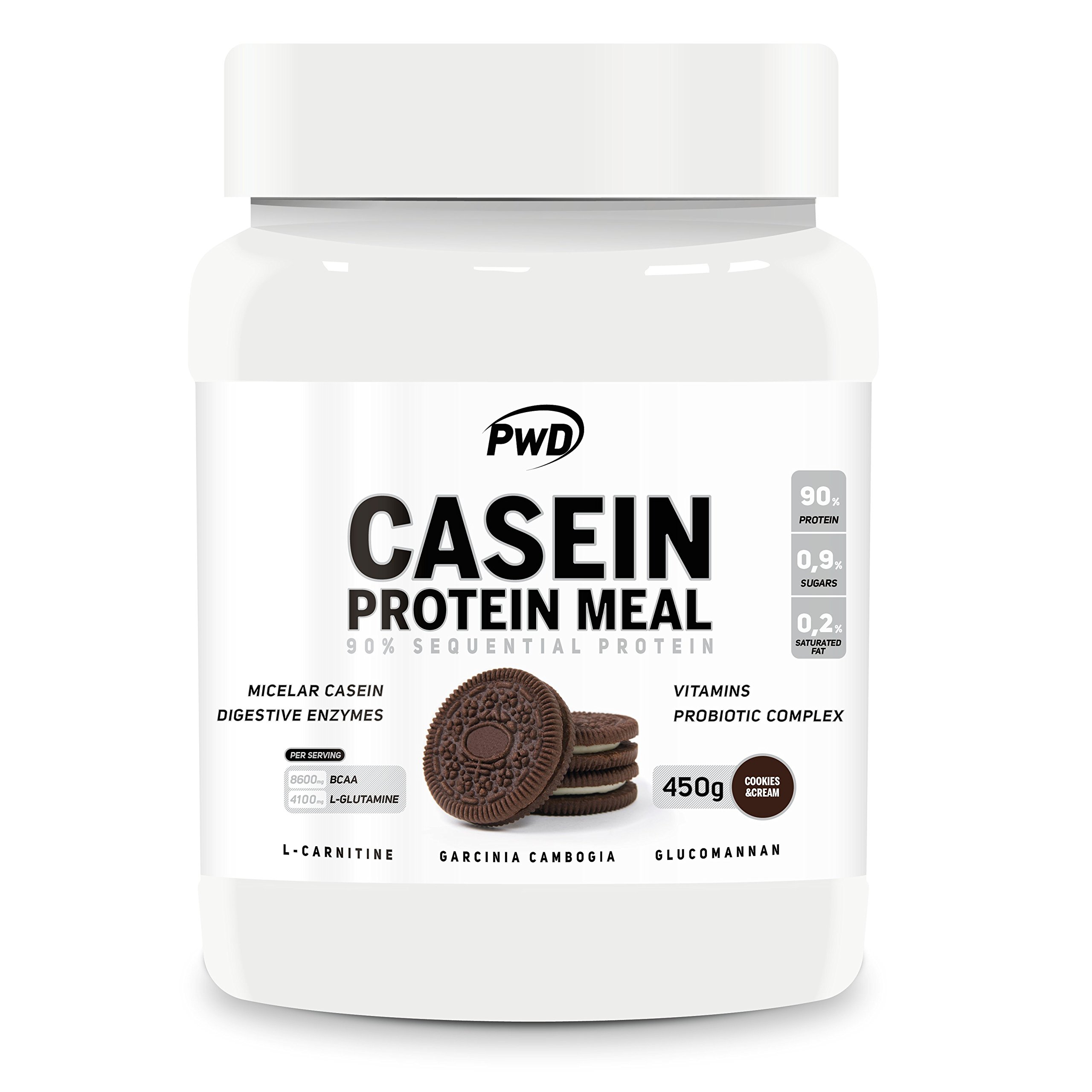 PWDNUTRITION CASEIN PROTEIN MEAL cookies - – parfaits pour des moments conviviaux en famille ou entre amis, petits biscuits sucrés pour le goûter, poids 450 g et devient un allié fiable dans la routin