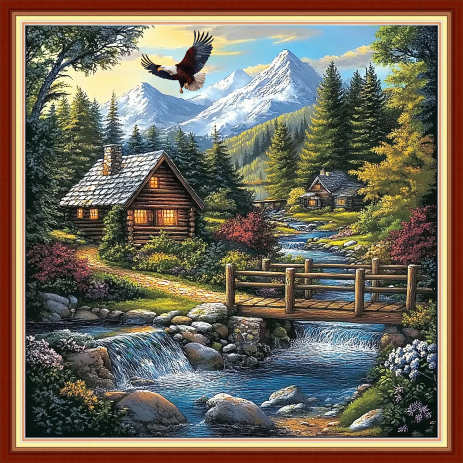 Joyhoor Cross Stitch Kits for Beginners Stamped Cross-Stitch Supplies Needlework preprint Embroidery Kits for Adults DIY Needlepoint Kit Embroidery Patterns 11CT-