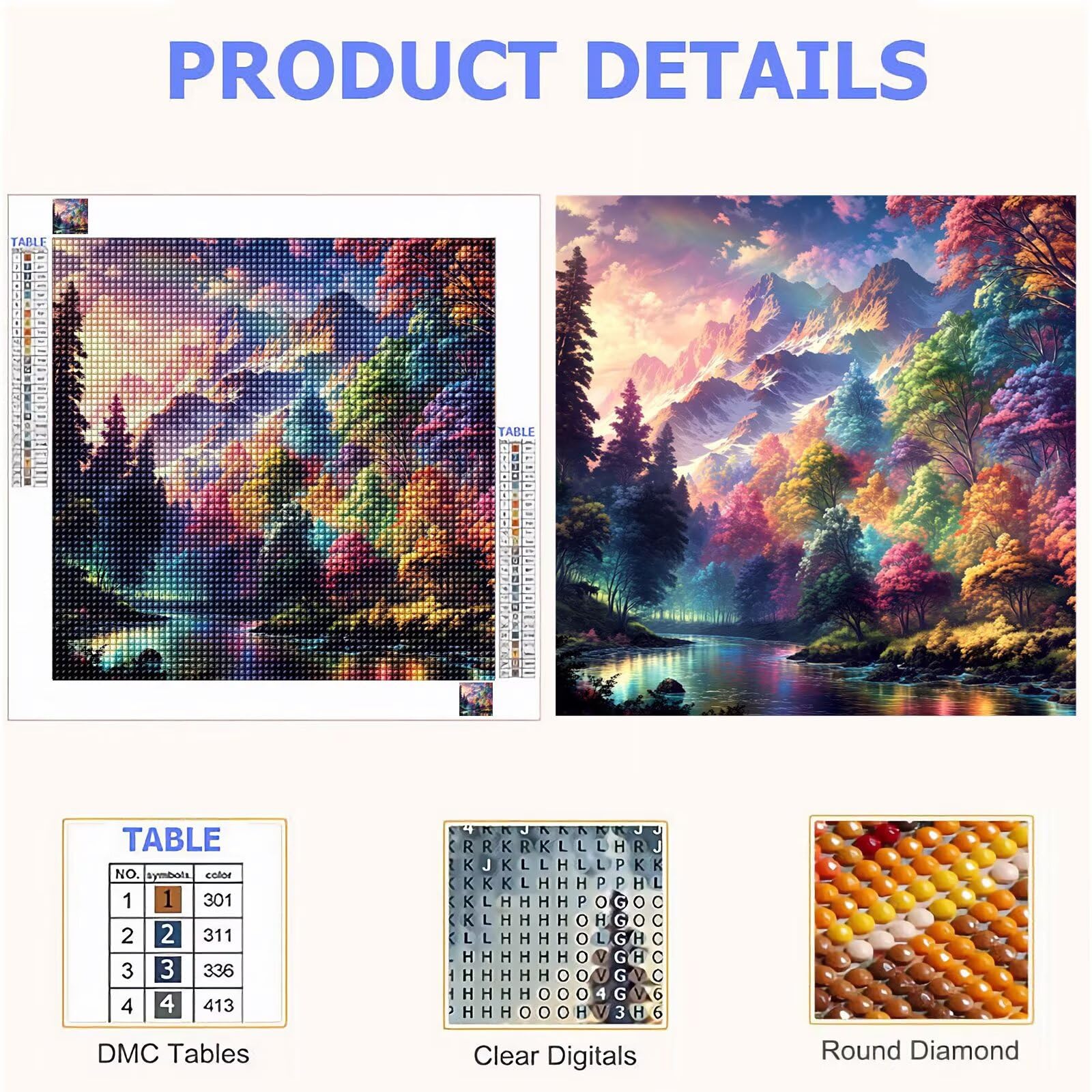 5D Diamond Painting Kit Completo, Diamond Painting Sogno DIY Hobby Creativi Adulti Pittura Diamante Strass Mosaico Kit per Bambini Principianti, Decorazioni Casa Parete Regalo Foresta 70x70cm FX#960