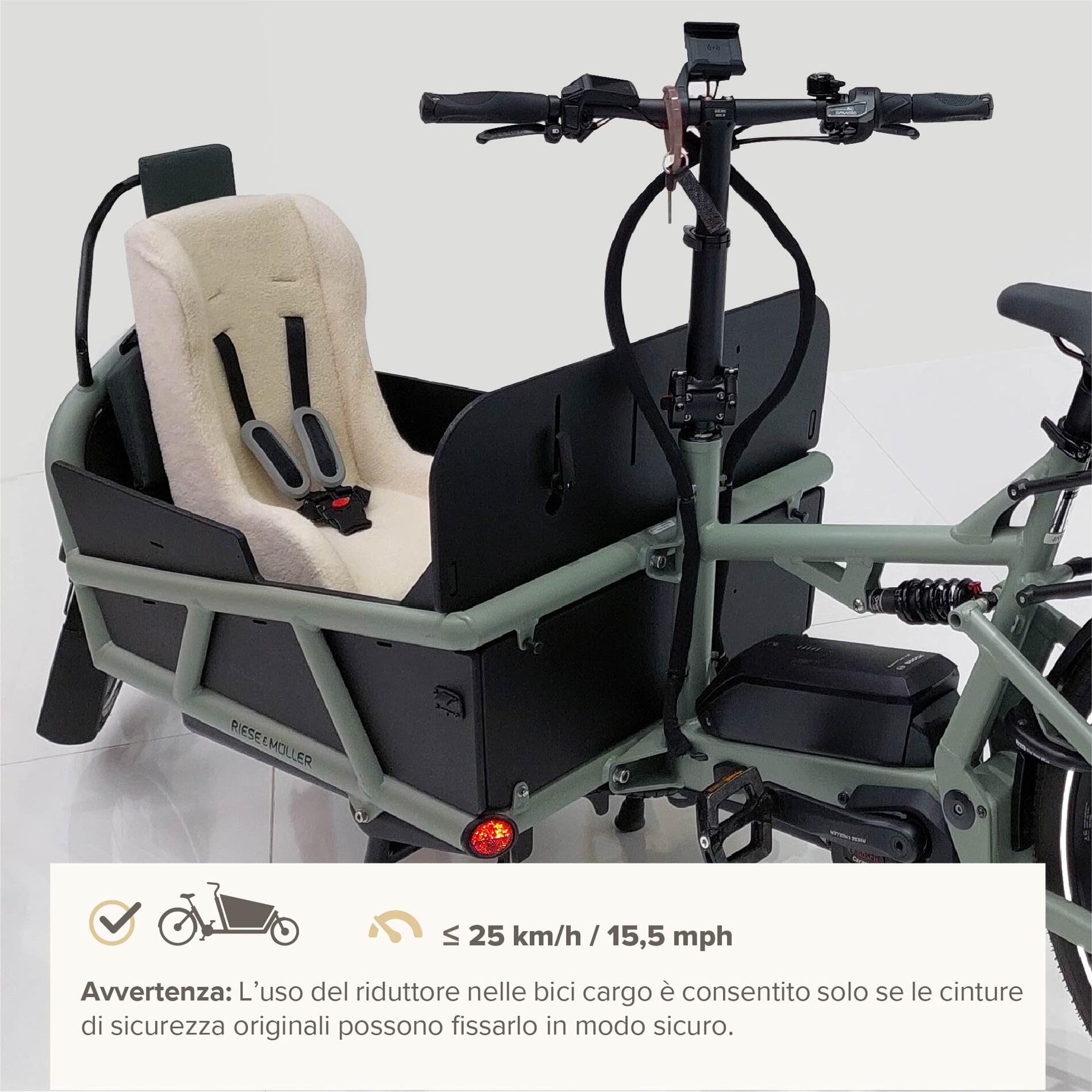 POLISPORT 8015000021 – Mini Pelican Fleece Riduttore Seduta Bebè con Cintura a 5 Punti per Rimorchio, Passeggino e Bici Cargo – Caldo, Sicuro e Compatibile per Bambini da 7 a 18 Mesi, Bianco
