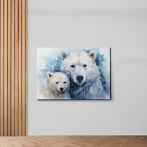 Miniatura 6 de Fox Mother Cub Prints, In The Style Of Stencil,Based, Ivory, Kids Wall Art, Kids Wall Art Display, Mom And Baby Animal Art Print, Wall Art, Home