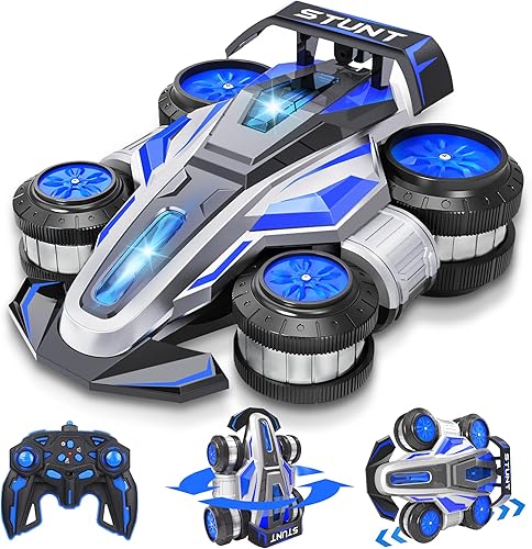 Rc Drift - Coche de control remoto de alta velocidad, auto de acrobacias RC giratorio de 360 con luces y música, camión RC de 2.4 GHz, Wheelie 4WD,