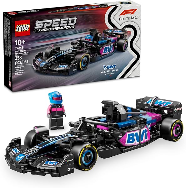 LEGO Speed Champions BWT Alpine F1 Team A524 Race Car Toy - Building Set for Kids, Boys & Girls, Ages 10+ - Toy Car for