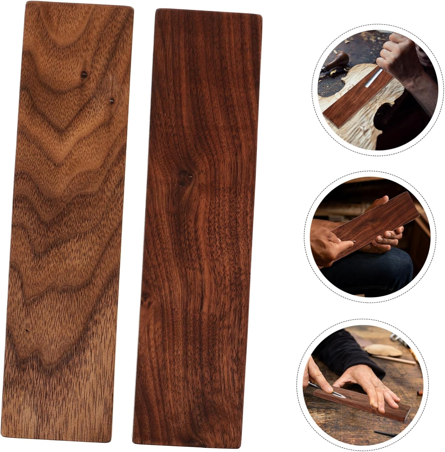 Sewroro 8pcs Thick Walnut Wood Carving Blocks for Crafting Unfinished Rectangular Wood for Sculpting Whittling and Creative Projects