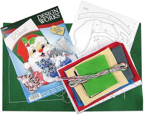 Miniatura 3 de Crafts Kit de medias de fieltro de Papá Noel con gatito, multicolor