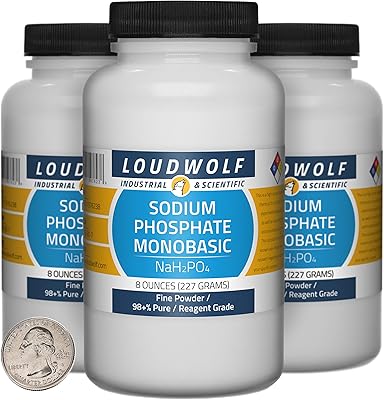 Sodium Phosphate Monobasic / 1.5 Pounds / 3 Bottles / 98+% Pure Reagent Grade/Fine Powder/USA