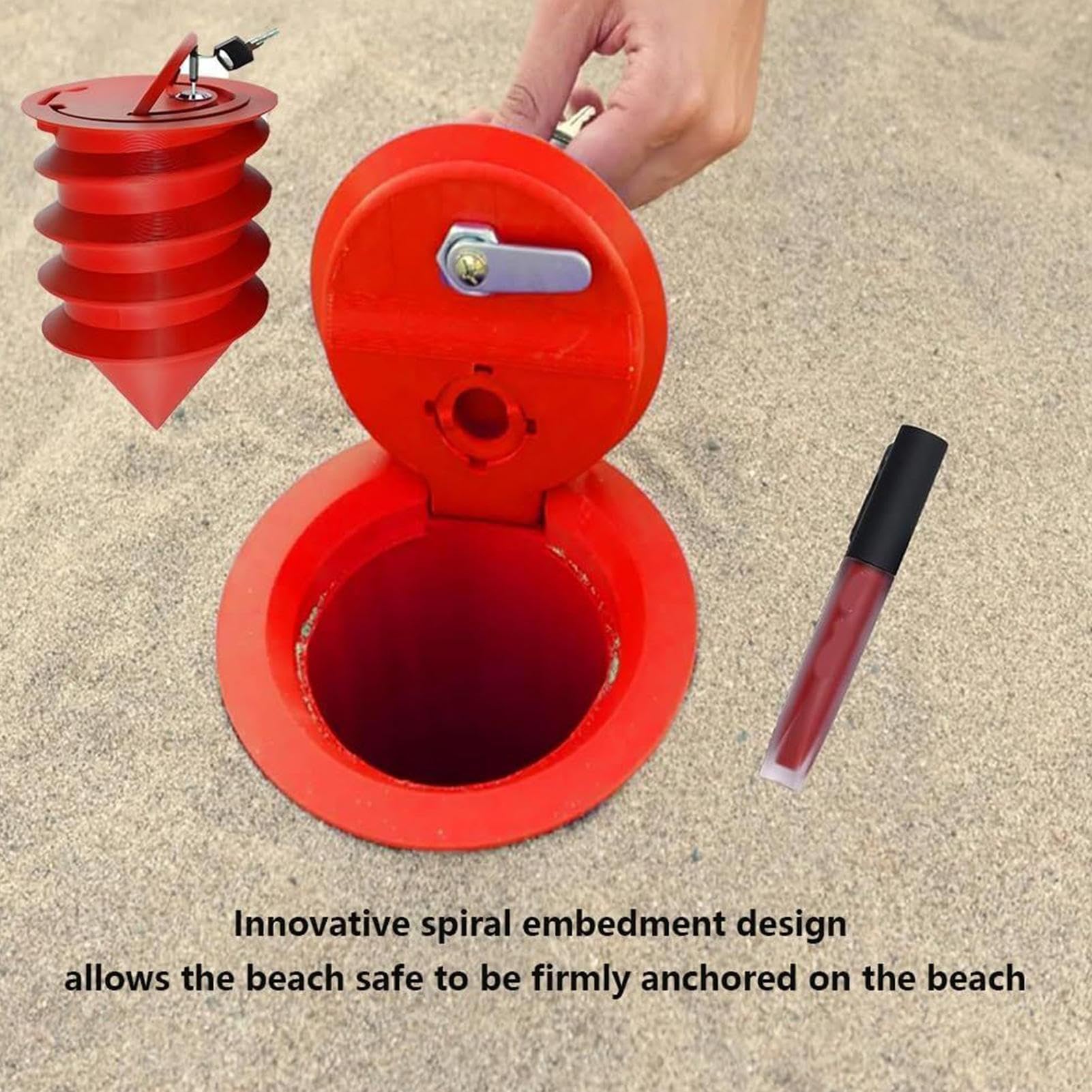 Coffre-fort portable plage étanche sable antivol argent voyage