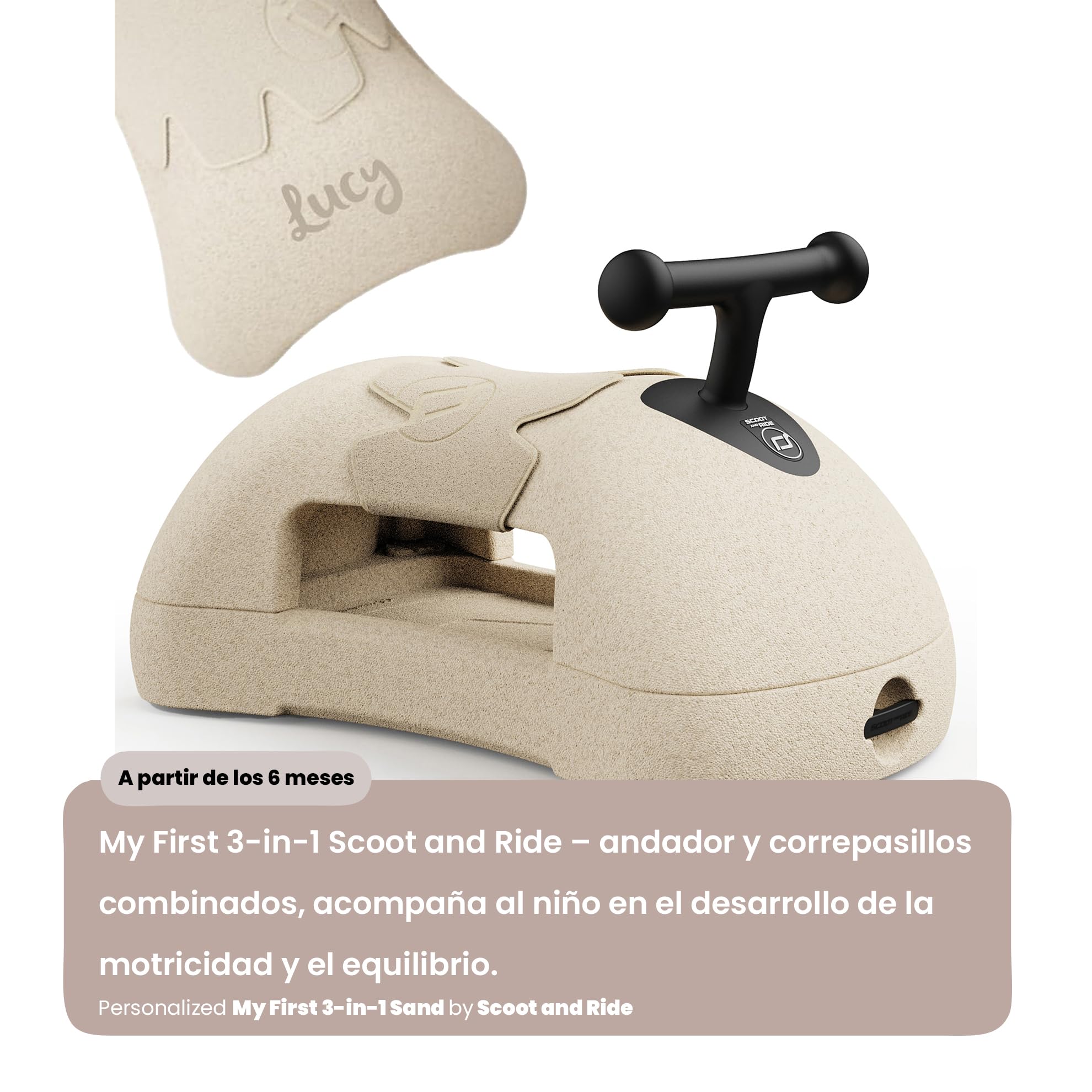 Scoot and Ride My First 3in1 Arena – correpasillos, Andador & Tabla Deslizante – evolutivo & Estable – para bebés Desde 6 Meses hasta 20 kg – Personalizado con Nombre