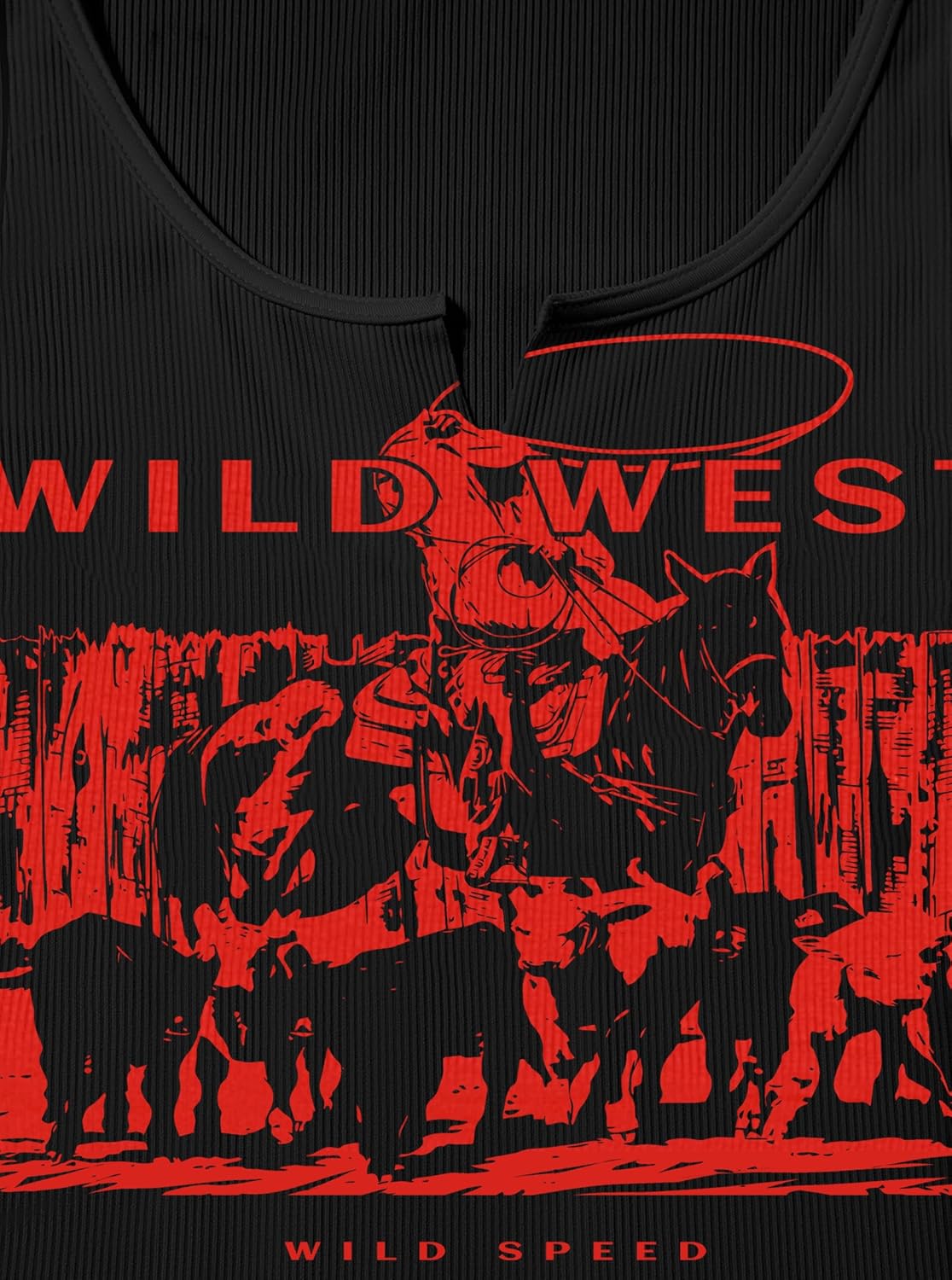 LovelyWholesale Graphic Crop Tops for Women Cropped Tank Tops V Neck Ribbed Shirts - Image 5