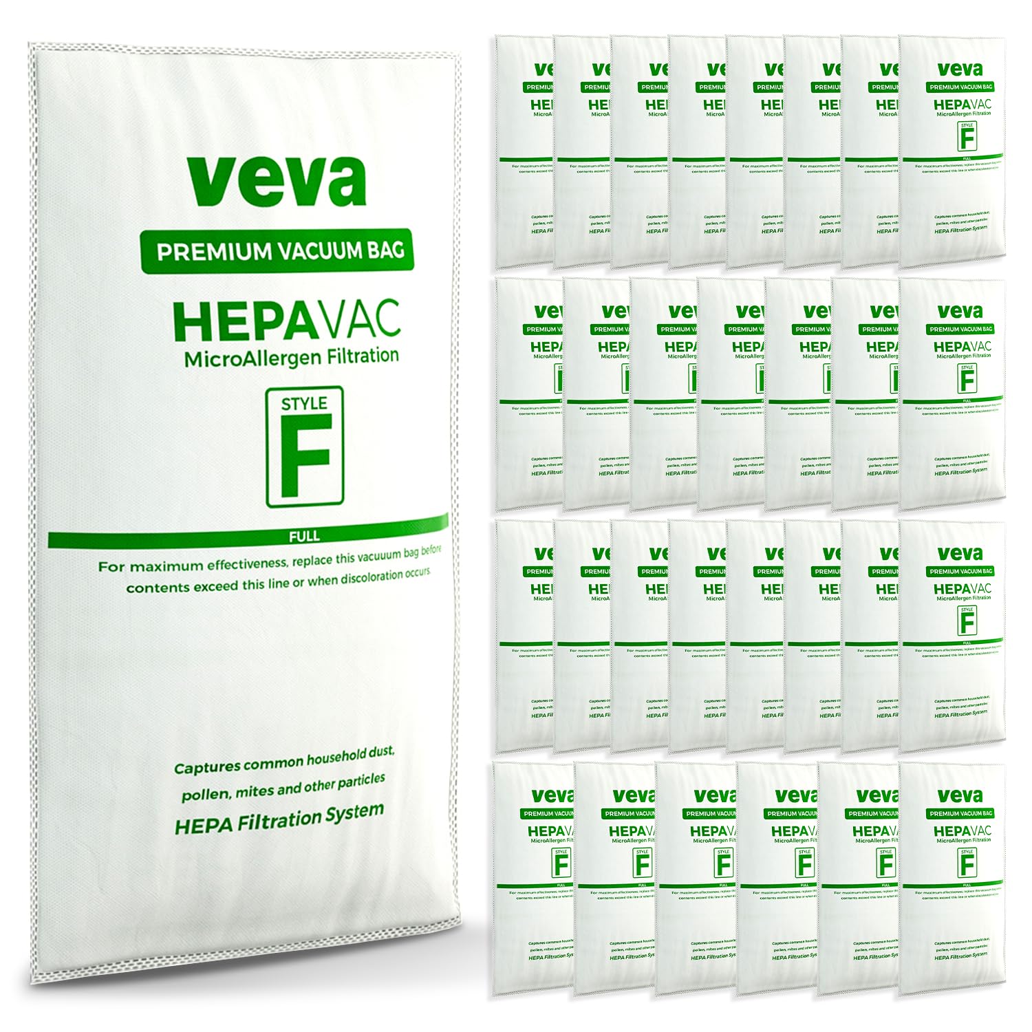 30 Pack HEPA Filter Bags Style F for Kirby Vacuum 204811, 204814, 205811, Avalir I, II, Sentria I, II, Ultimate G, Diamond, G3, G4, G5, G6, G7