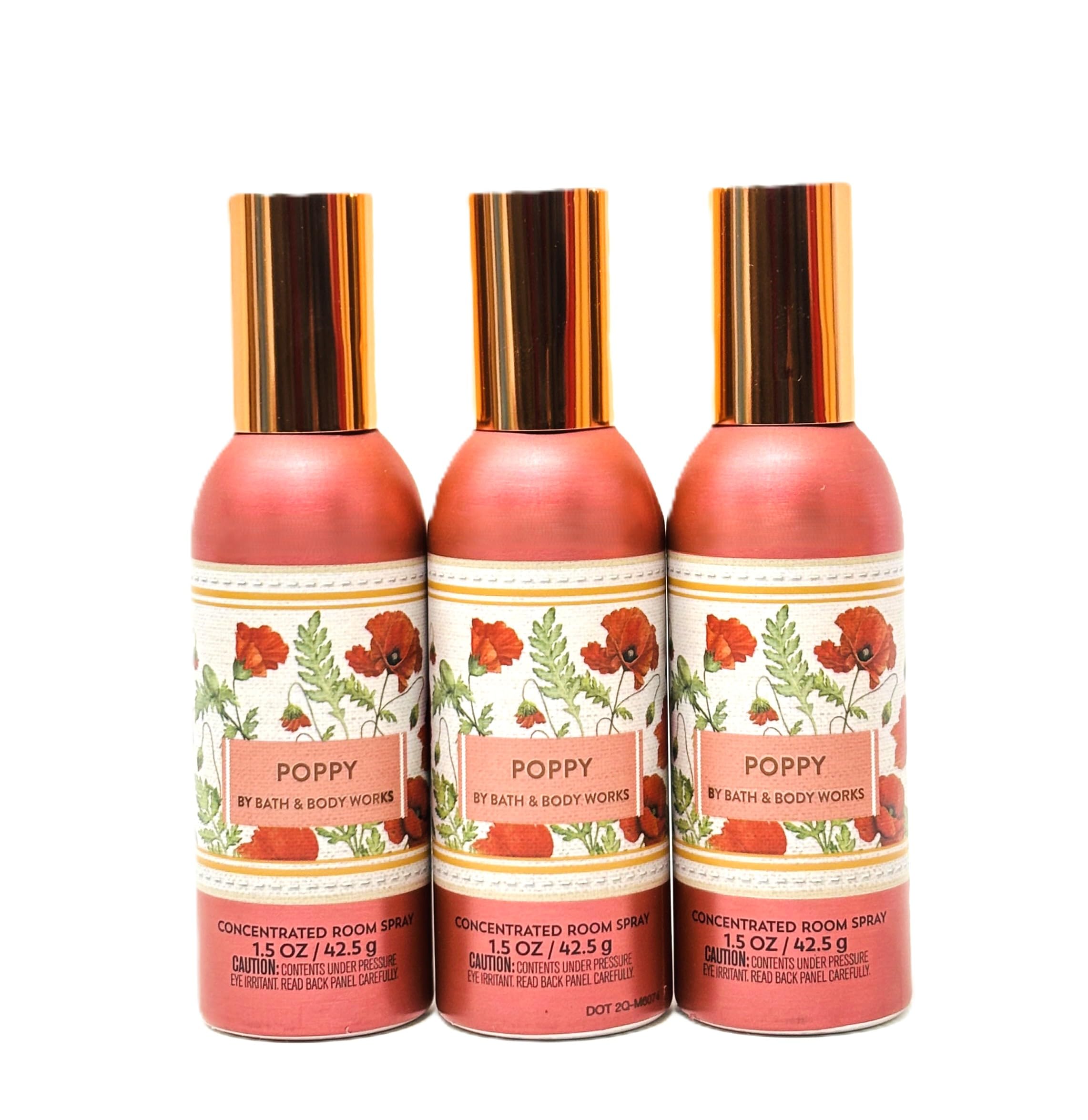 Concentrated Room Spray Bath and Body 3 Pack 1.5 oz / 42.5 g Home Fragrance Air Freshner (1.5 oz / 42.5 g (3 Pack), Poppy)