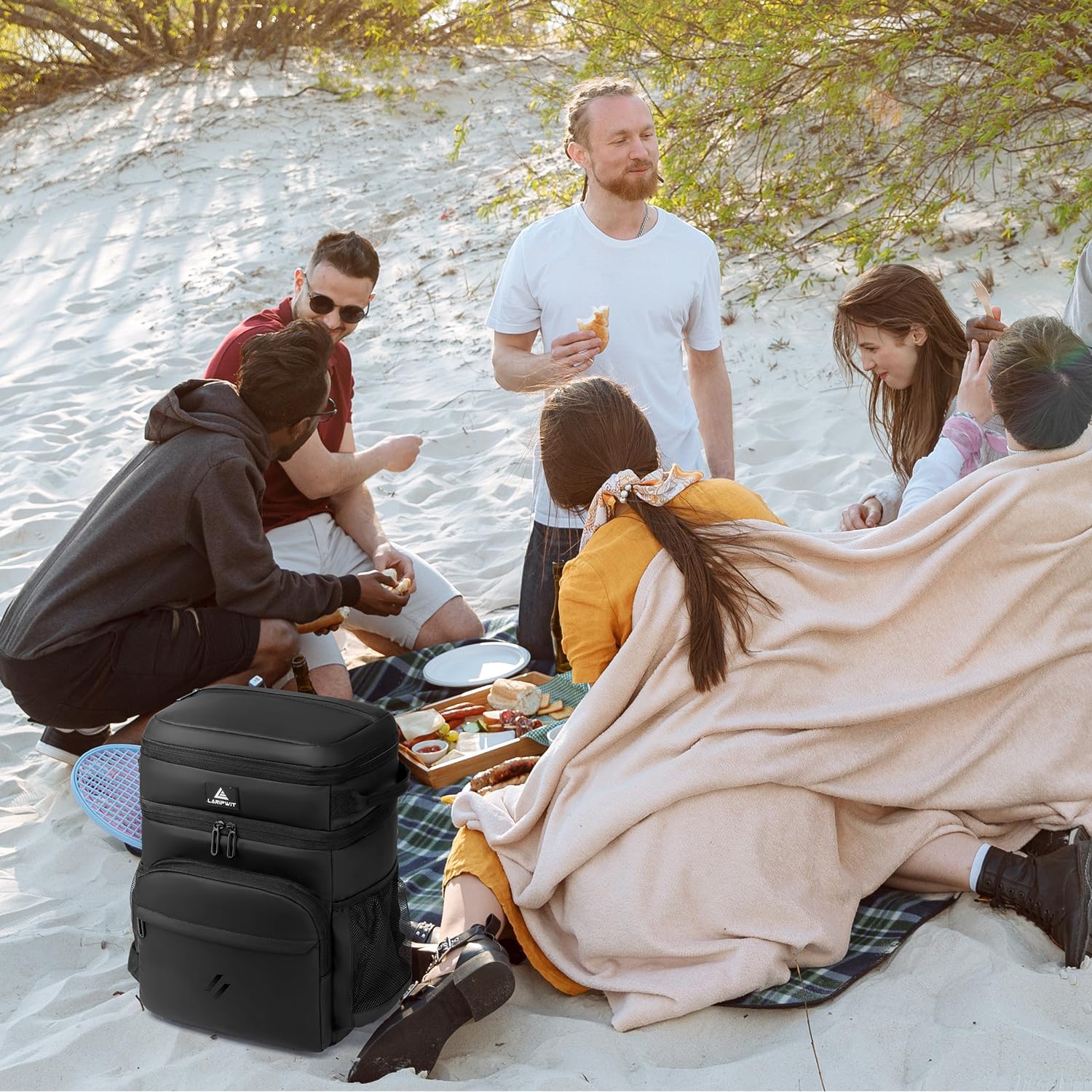 Laripwit 54/40 Cans Backpack Cooler Insulated Leak-Proof Large Cooler Backpack Double Deck Lunch Backpack for Men Women - Perfect Soft Cooler Bag for Tactical, Camping, Picnic, Beach, Hiking - Image 2