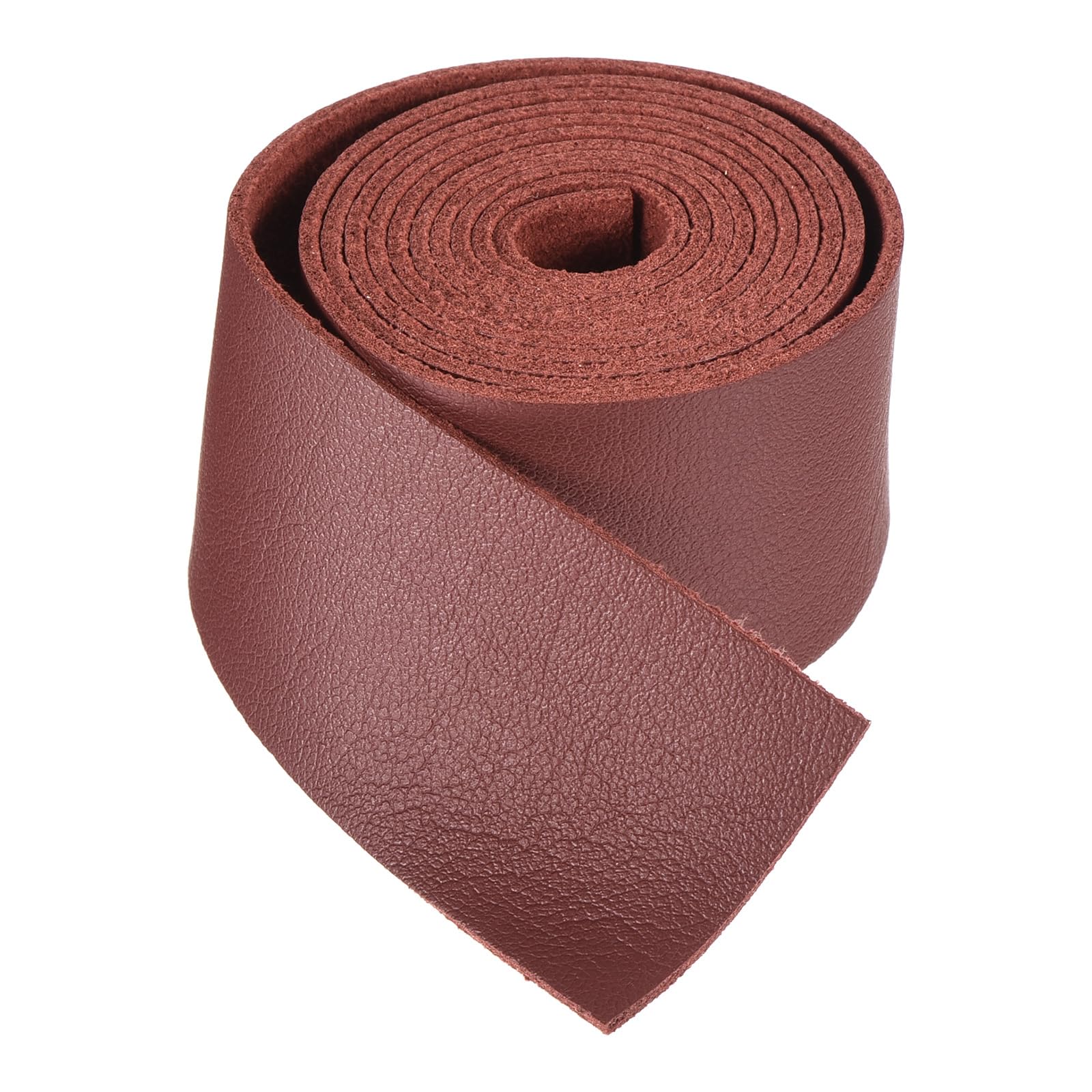 DMiotech Dark Red Faux Leather Strap 1.2 Inch Wide 39 Inch Long Flat Leather Belt Strip 1.3mm Thick Single Sided Cord for Arts Craft DIY Traction Ropes
