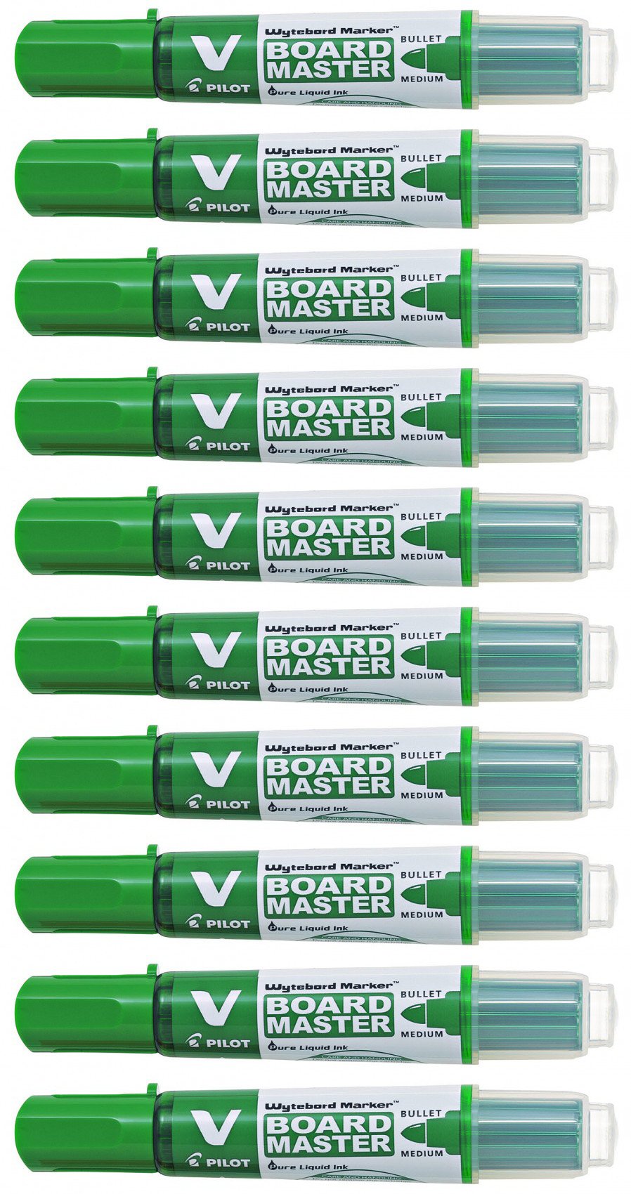 Pilot020966 V Board White Board Marker (Green - Pack Of 10)