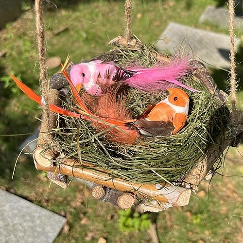 Miniatura 7 de LWINGFLYER 12 pájaros artificiales de garra adecuados para decoración de primavera, adornos de plumas de espuma para manualidades, decoración de