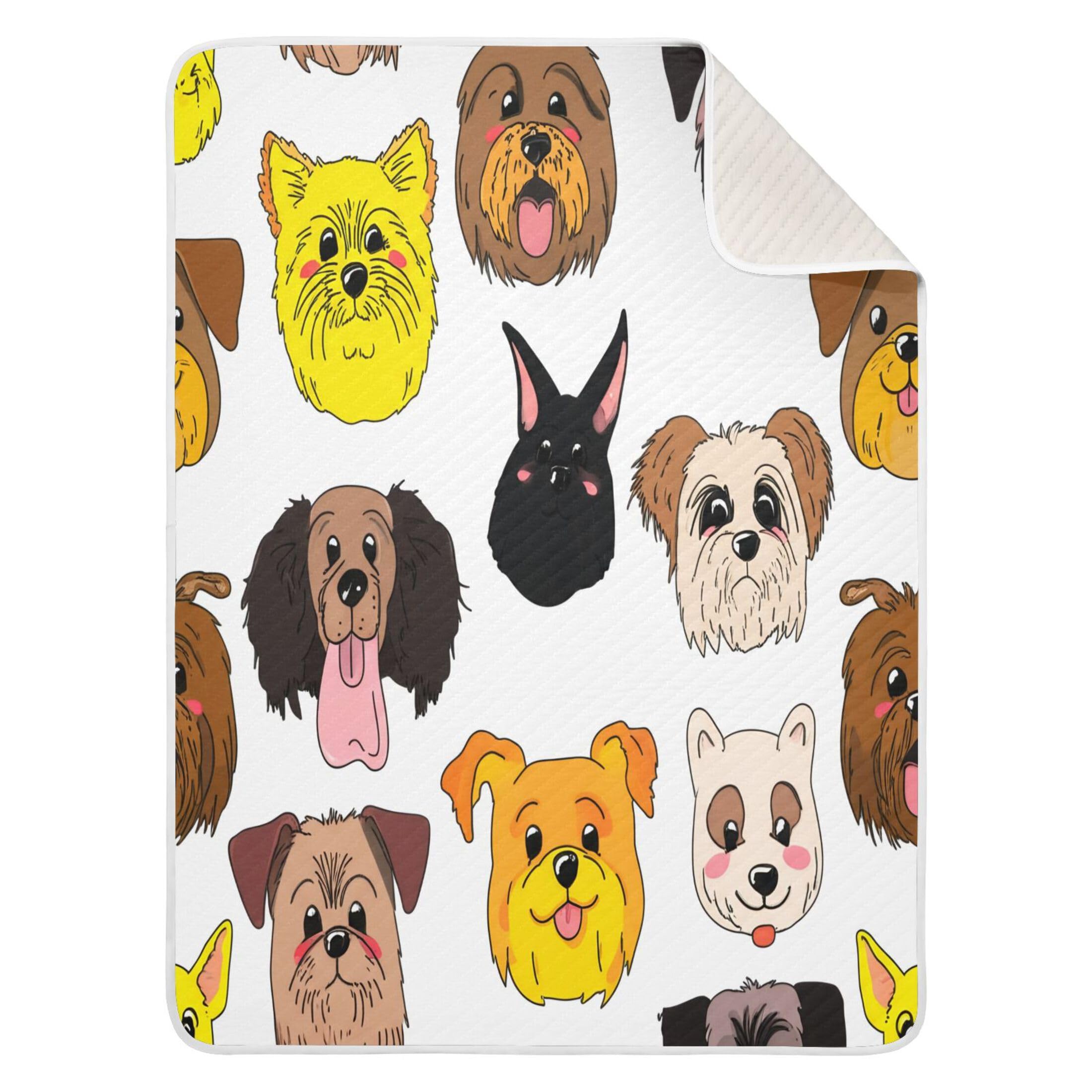 Burbuja Cartoon Dog Faces Baby Blanket for Boys Girls, Nursery Soft Warm Swaddling Receiving Baby Blankets, 30x40 in Toddler Blanket