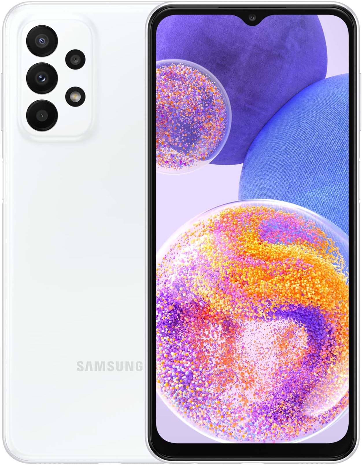 Samsung Galaxy A23 Lte Android Smartphone, 128Gb, 6Gb Ram, Dual Sim Mobile Phone, White (Uae Version)