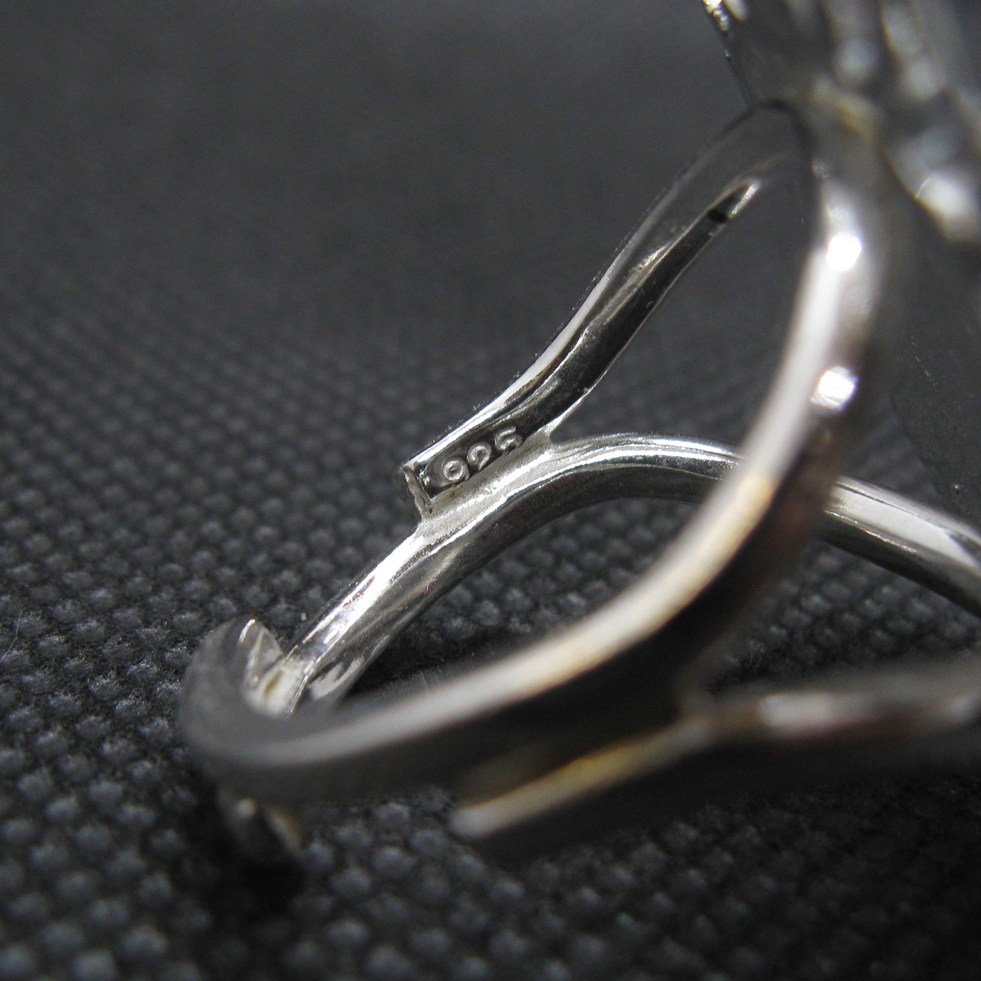 Anillo de Plata Esterlina Sol y Luna Sólido Marcado 925 Tamaño ajustable