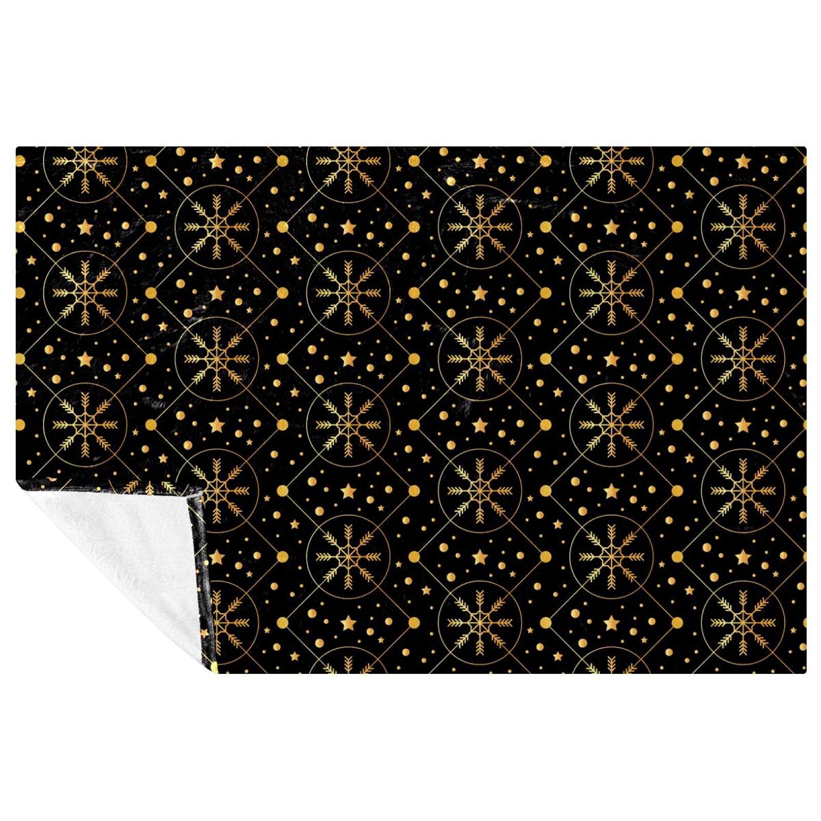 Couverture douce et chaude à flocon doré pour des soirées cocooning