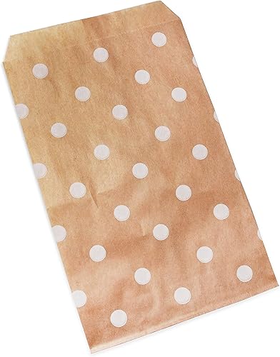 Miniatura 4 de CuteBox Bolsas de regalo de papel plano blanco con lunares (4 x 6 pulgadas) para mercancía, manualidades, recuerdos de fiesta, venta al por menor,