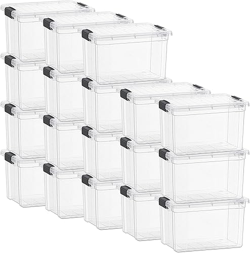 Miniatura 14 de Superio Cajas de almacenamiento transparentes con tapas, contenedores de plástico de 4.5 cuartos para organizar, cajas apilables, sin BPA, no