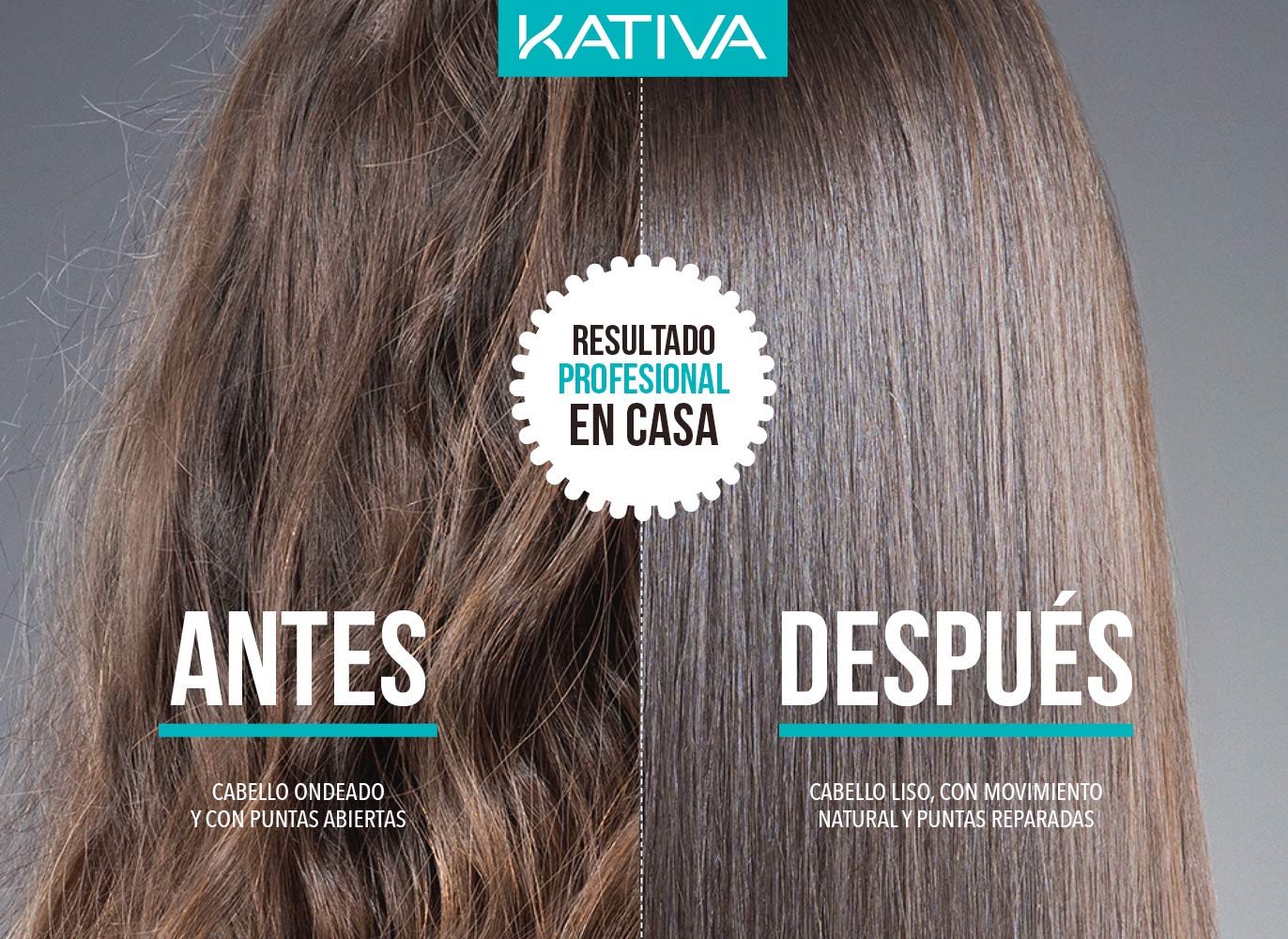 KATIVA Keratin Anti-frizz Alisado Sin Plancha Repara Puntas 30 Dias, 3 Unités