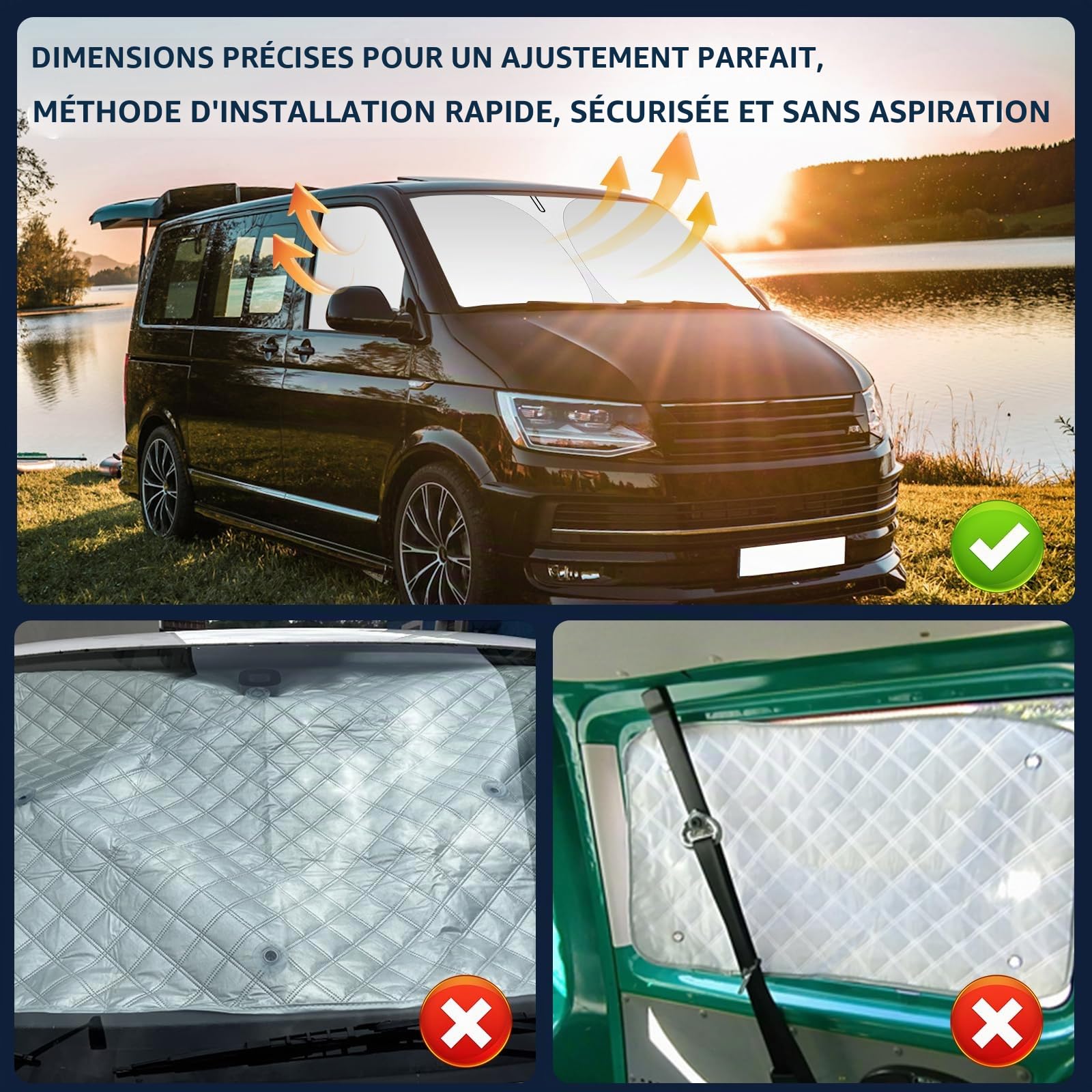 ZATOOTO Pare-Soleil pour VW T5 T6, pour Pare-Brise et Vitres Latérales