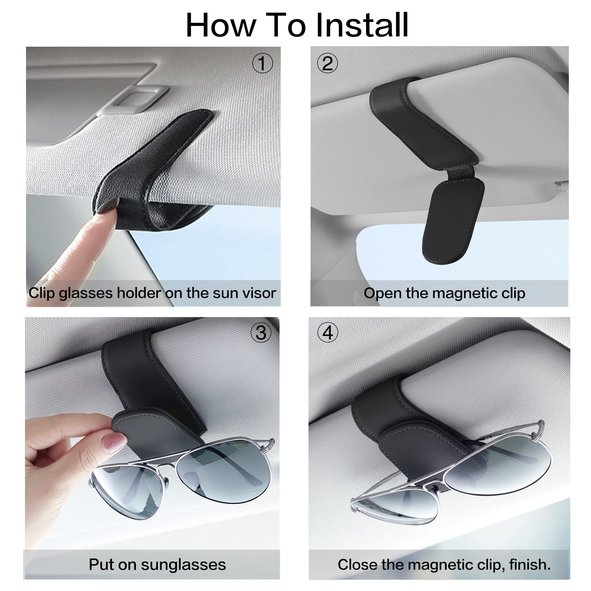 Rangement Pare Soleil Avec 4 Fentes Pour Cartes, 1 Boucle Pour Stylo, 1 Poche Latérale Et 1 Clip Pour Lunettes, Visière Titulaire De Carte Pour Voiture, Soleil De Voiture Multi De Pare Usage