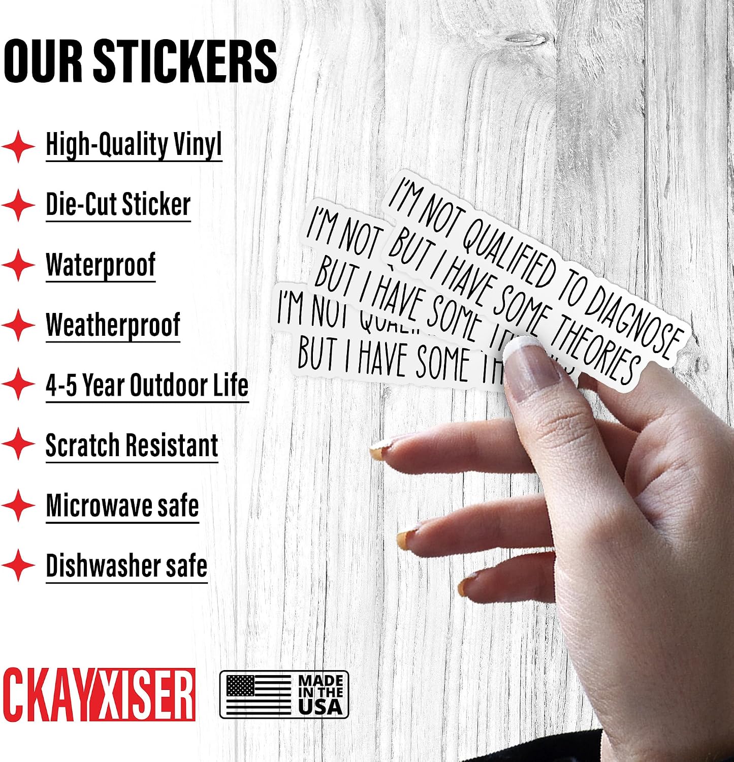 (3Pcs) I'm Not Qualified to Diagnose Sticker But I Have Some Theories Funny Sarcastic Sticker 2" Waterproof Die-Cut Vinyl Laptop Water Bottle Sticker Funny Birthday Gifts for Her Him 2 Inches image 4