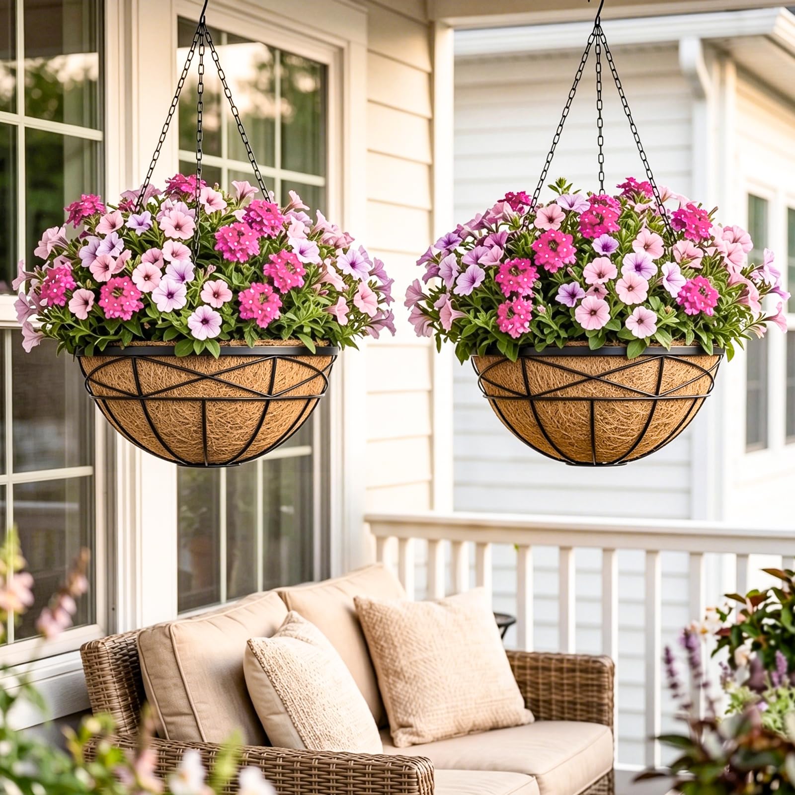 Amazon.com: Karlliu 4 Pack 20 Inch Hanging Planters Baskets for Outdoor Plants  Extra Large Deep Hanging Baskets with Natural Coconut Liner Flower Pots for  Porch Balcony Garden Decor : Patio, Lawn & Garden