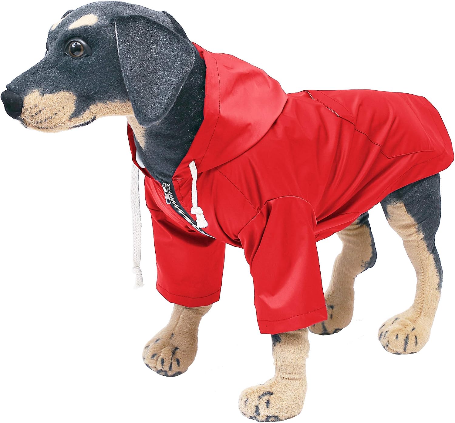 Pethiy Stylish Premium Dog Raincoats, Dog Wear Yellow Zip Up Dog Raincoat with Reflective Buttons, Pockets - Image 3