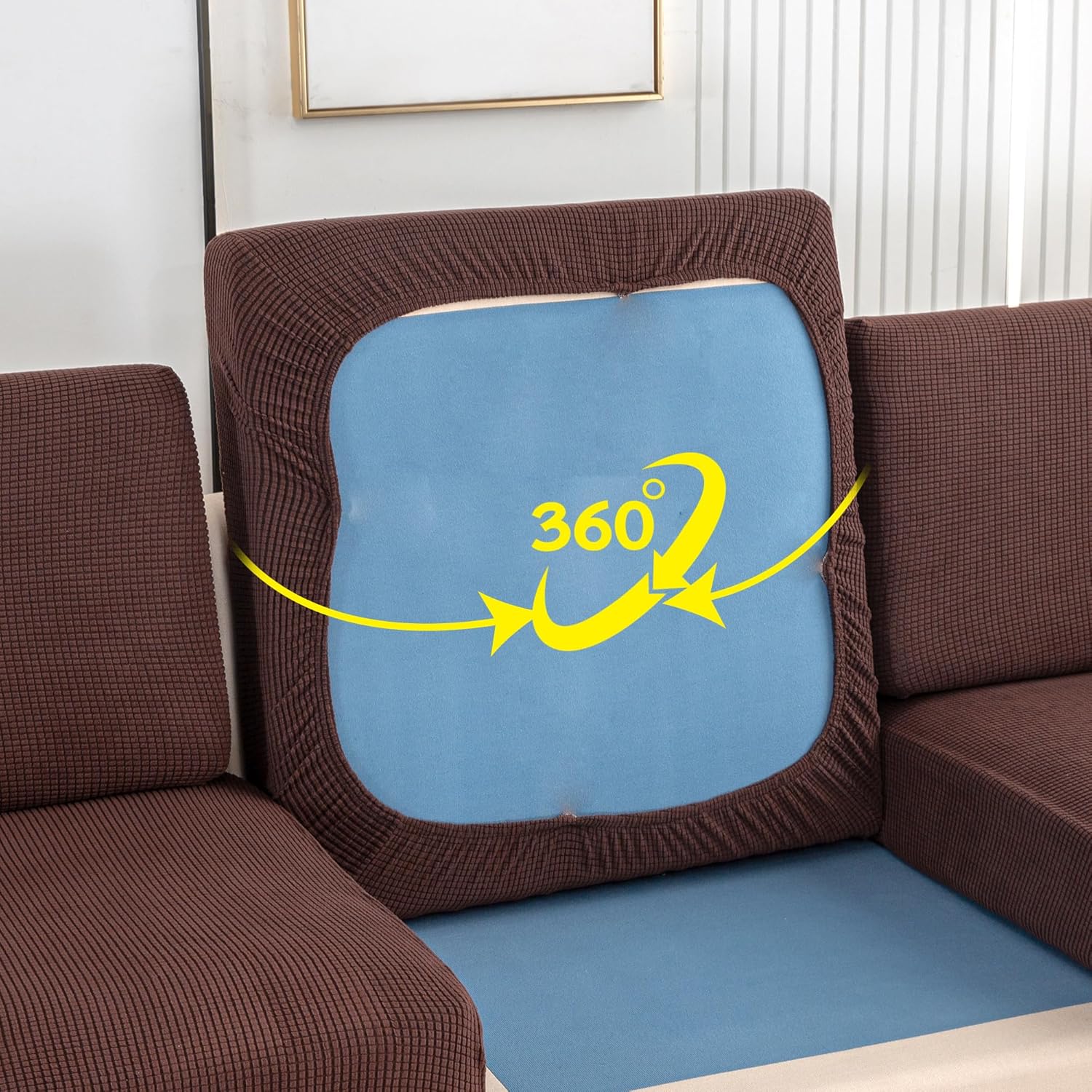 Stretch Couch Cover for Sectional Sofa - Multiple Patterns & Colors,Sofa Cover Design for L-Shaped Couches (1 Pcs for Large)