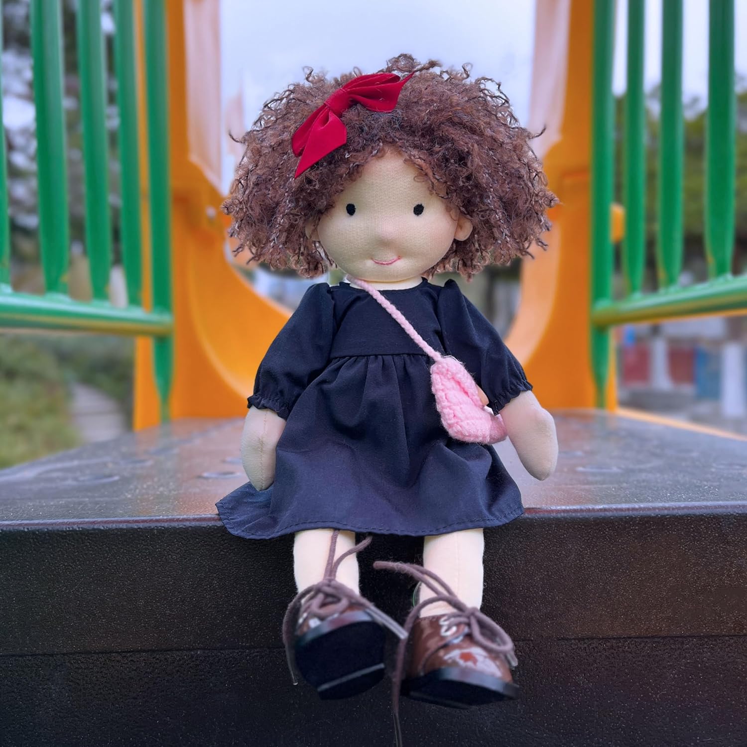 BlissfulPixie Ignacy 12" Soft Girl Rag Doll with Cute Stuffed Plush, Ideal First Doll for Babies & Toddlers